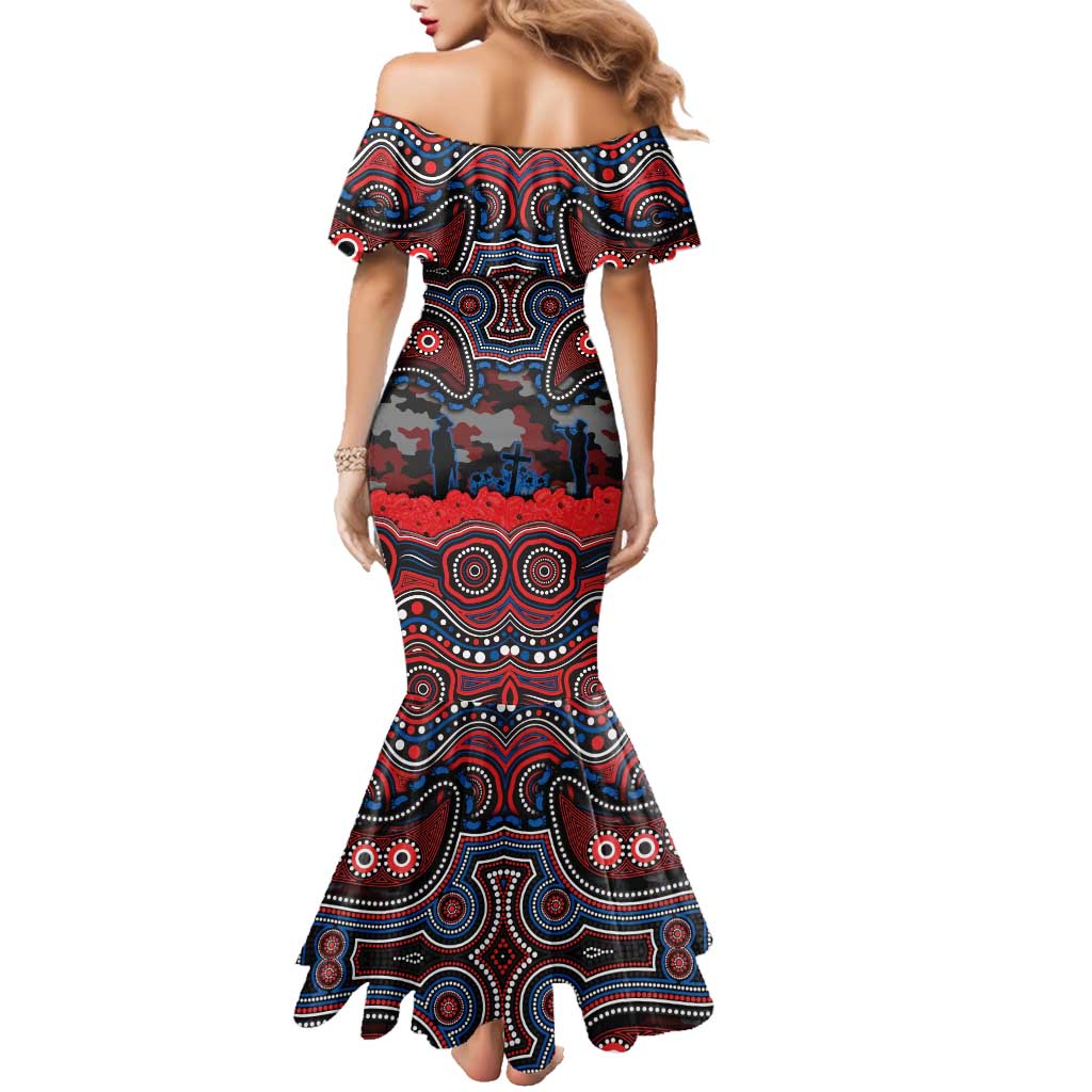 ANZAC Day Newcastle Knights Family Matching Mermaid Dress and Hawaiian Shirt Military Memorial Aboriginal Indigenous Art