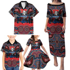 ANZAC Day Newcastle Knights Family Matching Puletasi and Hawaiian Shirt Military Memorial Aboriginal Indigenous Art