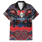 ANZAC Day Newcastle Knights Family Matching Puletasi and Hawaiian Shirt Military Memorial Aboriginal Indigenous Art