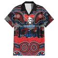 ANZAC Day Newcastle Knights Family Matching Summer Maxi Dress and Hawaiian Shirt Military Memorial Aboriginal Indigenous Art