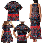 ANZAC Day Newcastle Knights Family Matching Tank Maxi Dress and Hawaiian Shirt Military Memorial Aboriginal Indigenous Art
