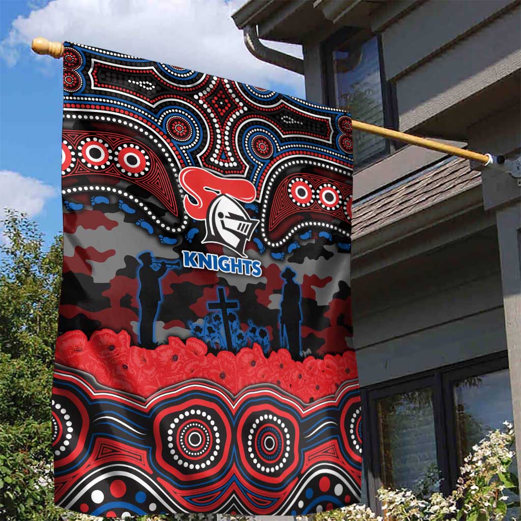 ANZAC Day Newcastle Knights Garden Flag Military Memorial Aboriginal Indigenous Art