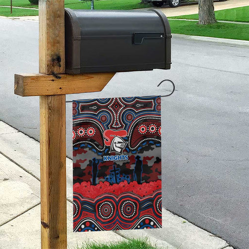 ANZAC Day Newcastle Knights Garden Flag Military Memorial Aboriginal Indigenous Art