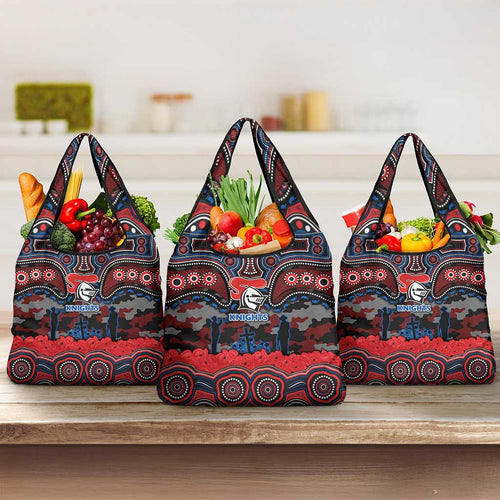 ANZAC Day Newcastle Knights Grocery Bag Military Memorial Aboriginal Indigenous Art