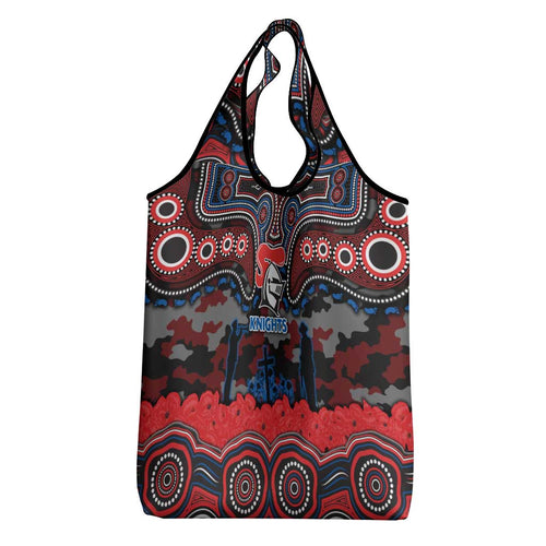 ANZAC Day Newcastle Knights Grocery Bag Military Memorial Aboriginal Indigenous Art