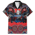 ANZAC Day Newcastle Knights Hawaiian Shirt Military Memorial Aboriginal Indigenous Art