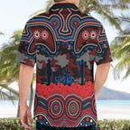 ANZAC Day Newcastle Knights Hawaiian Shirt Military Memorial Aboriginal Indigenous Art