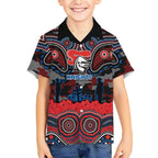 ANZAC Day Newcastle Knights Hawaiian Shirt Military Memorial Aboriginal Indigenous Art