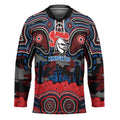 ANZAC Day Newcastle Knights Hockey Jersey Military Memorial Aboriginal Indigenous Art