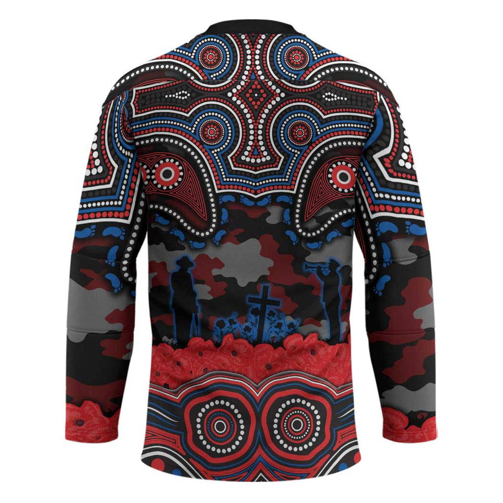 ANZAC Day Newcastle Knights Hockey Jersey Military Memorial Aboriginal Indigenous Art