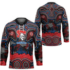 ANZAC Day Newcastle Knights Hockey Jersey Military Memorial Aboriginal Indigenous Art