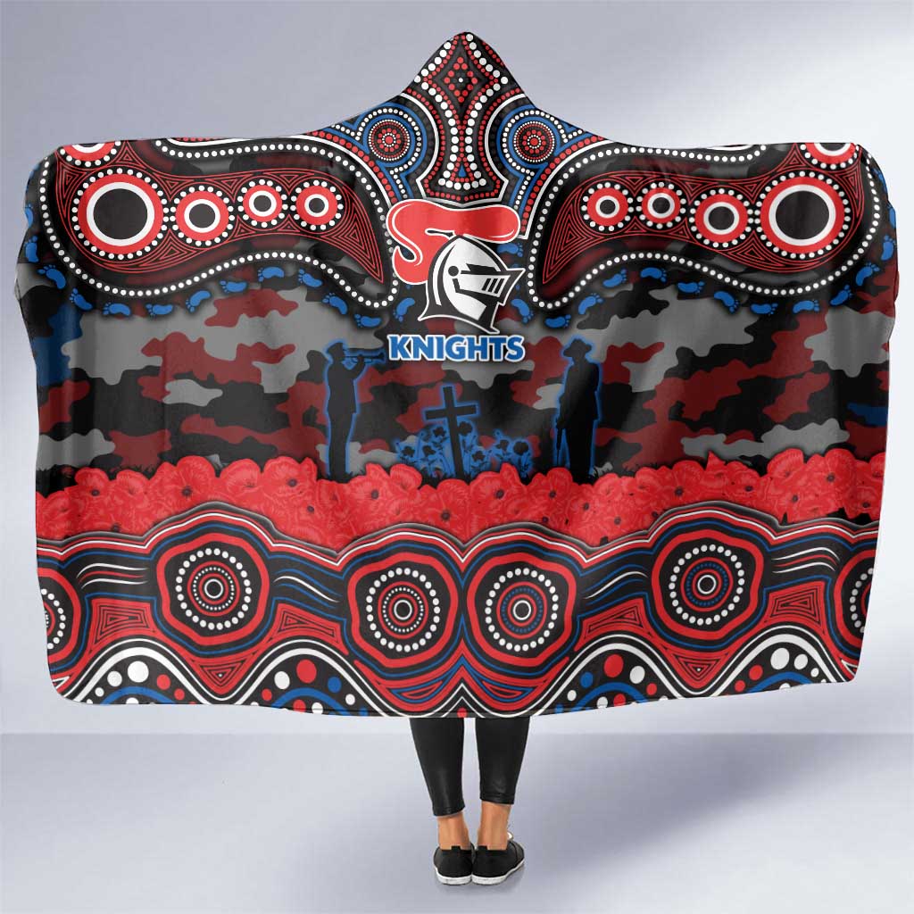 ANZAC Day Newcastle Knights Hooded Blanket Military Memorial Aboriginal Indigenous Art