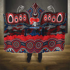 ANZAC Day Newcastle Knights Hooded Blanket Military Memorial Aboriginal Indigenous Art