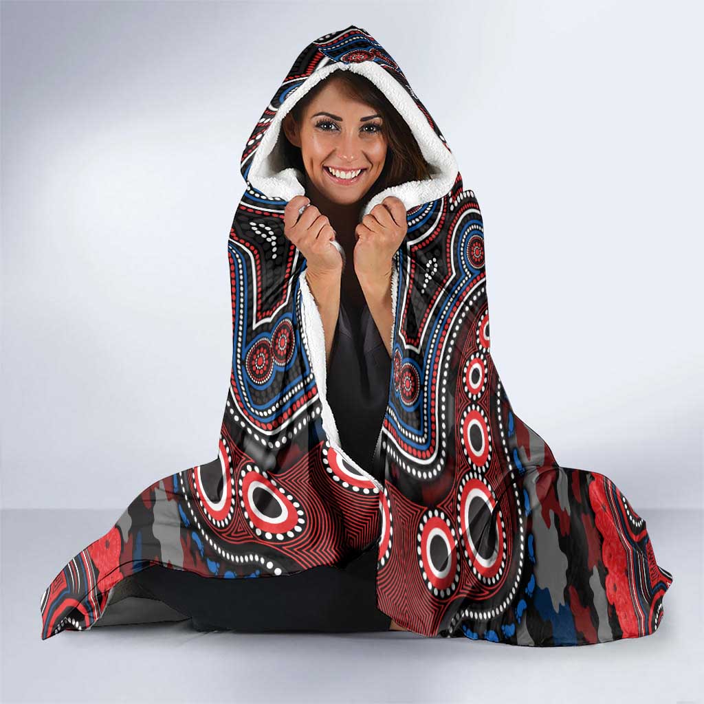 ANZAC Day Newcastle Knights Hooded Blanket Military Memorial Aboriginal Indigenous Art