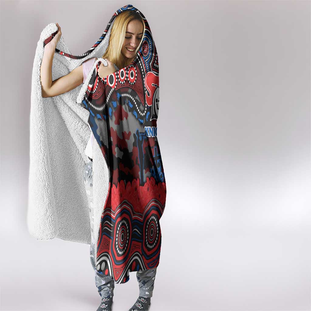 ANZAC Day Newcastle Knights Hooded Blanket Military Memorial Aboriginal Indigenous Art