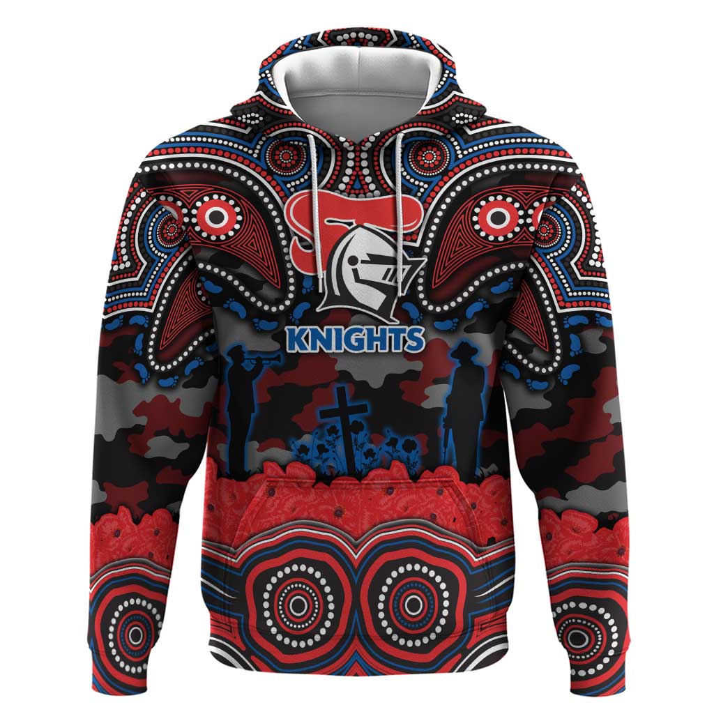 ANZAC Day Newcastle Knights Hoodie Military Memorial Aboriginal Indigenous Art