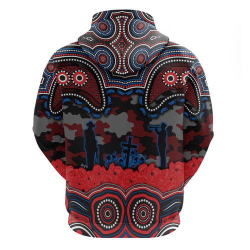 ANZAC Day Newcastle Knights Hoodie Military Memorial Aboriginal Indigenous Art