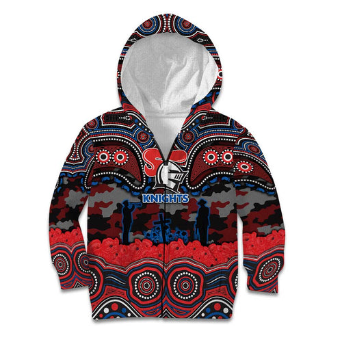 ANZAC Day Newcastle Knights Kid Hoodie Military Memorial Aboriginal Indigenous Art