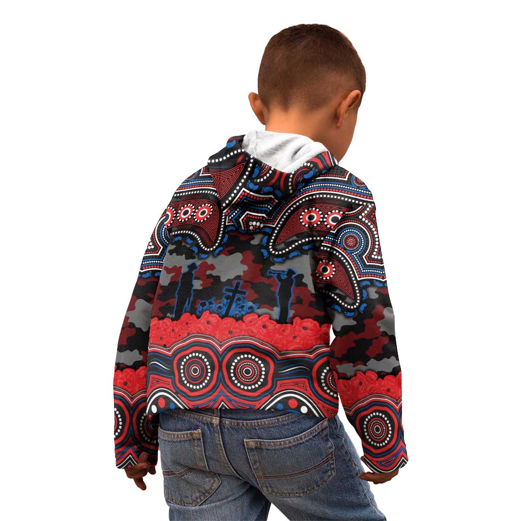 ANZAC Day Newcastle Knights Kid Hoodie Military Memorial Aboriginal Indigenous Art