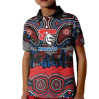ANZAC Day Newcastle Knights Kid Polo Shirt Military Memorial Aboriginal Indigenous Art