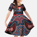 ANZAC Day Newcastle Knights Kid Short Sleeve Dress Military Memorial Aboriginal Indigenous Art