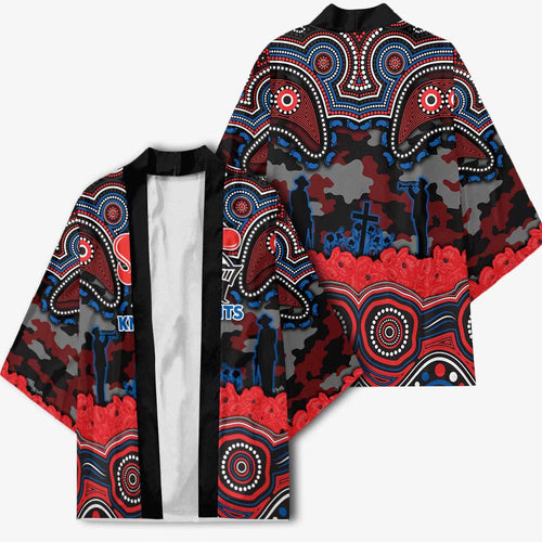 ANZAC Day Newcastle Knights Kimono Military Memorial Aboriginal Indigenous Art