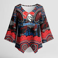 ANZAC Day Newcastle Knights Kimono Sleeve Blouse Military Memorial Aboriginal Indigenous Art