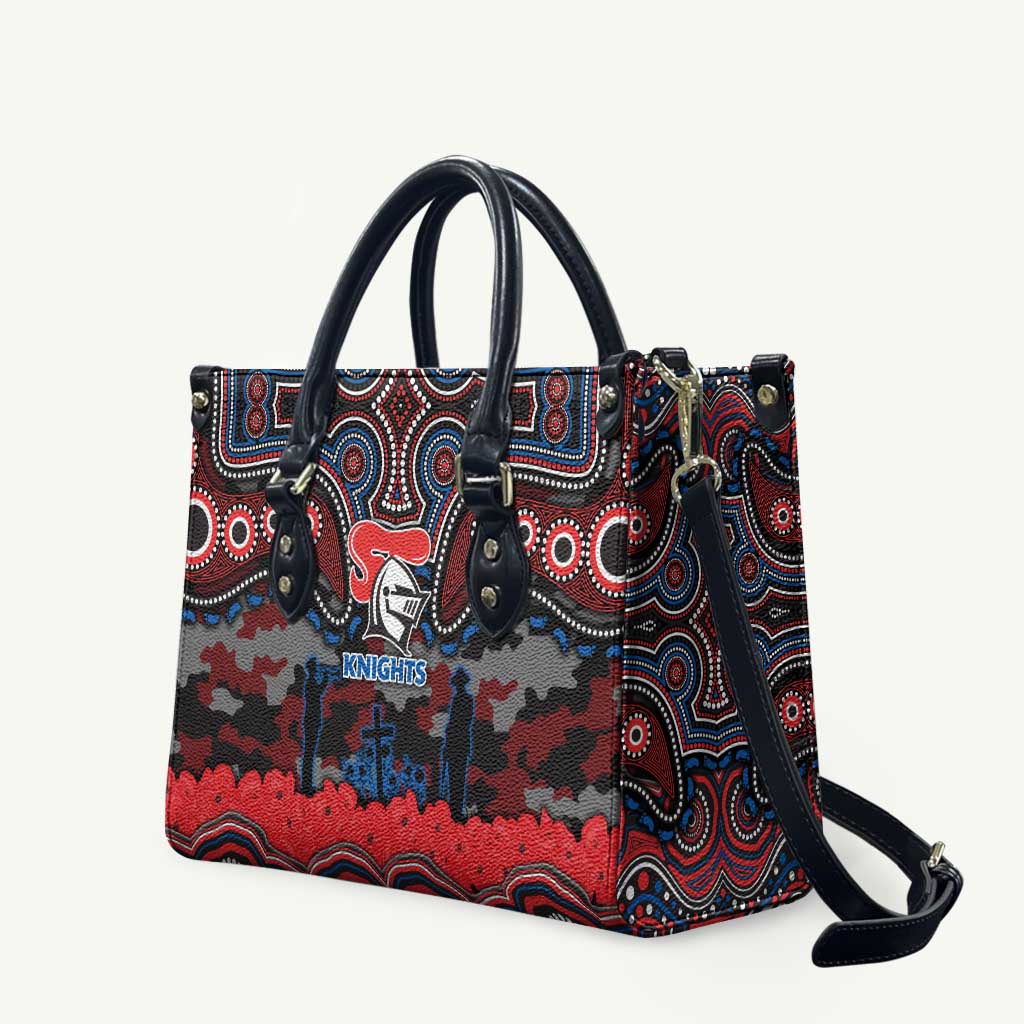 ANZAC Day Newcastle Knights Leather Bag Military Memorial Aboriginal Indigenous Art
