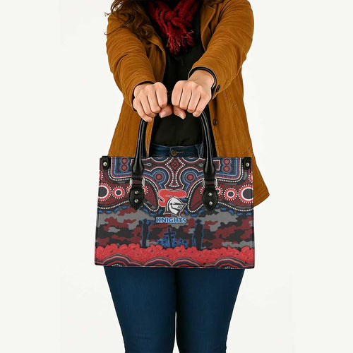 ANZAC Day Newcastle Knights Leather Bag Military Memorial Aboriginal Indigenous Art