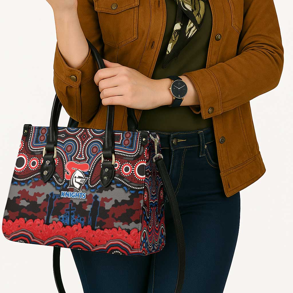 ANZAC Day Newcastle Knights Leather Bag Military Memorial Aboriginal Indigenous Art