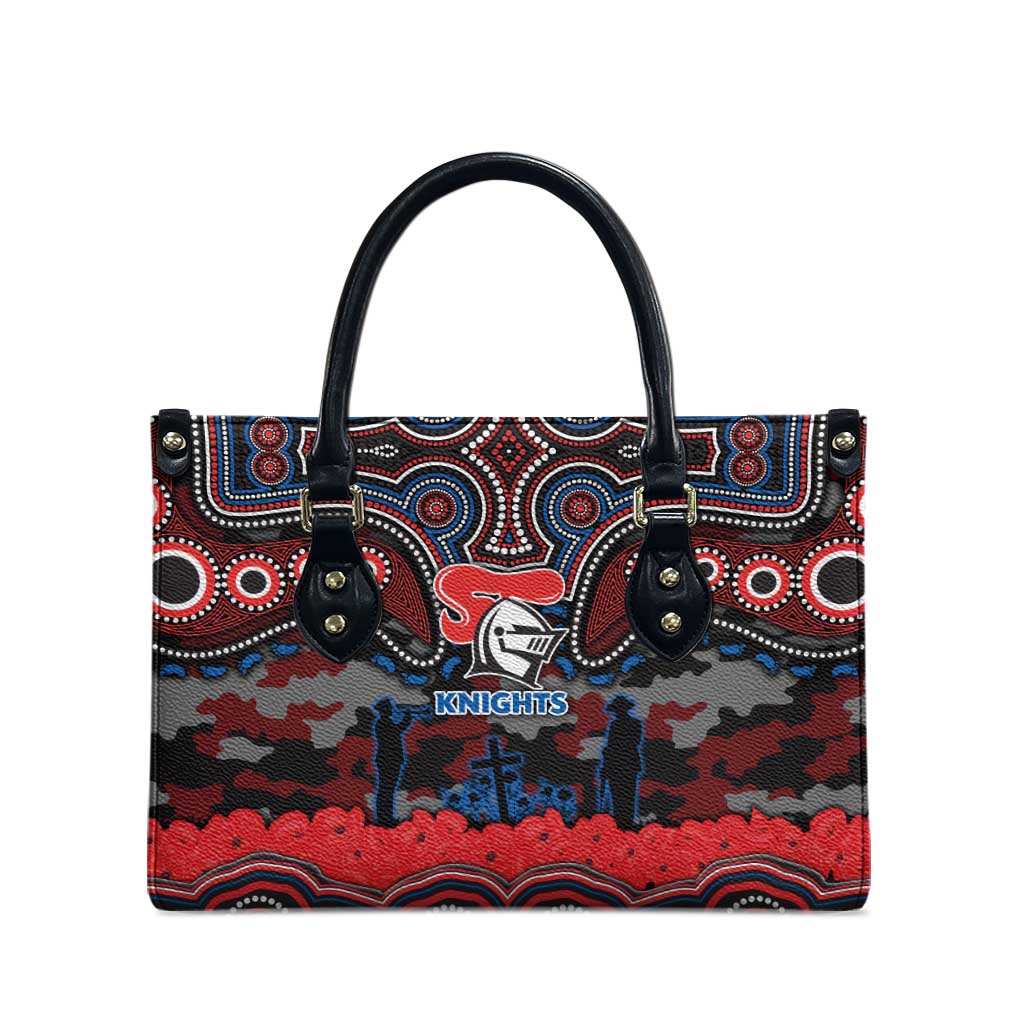 ANZAC Day Newcastle Knights Leather Bag Military Memorial Aboriginal Indigenous Art