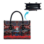 ANZAC Day Newcastle Knights Leather Bag Military Memorial Aboriginal Indigenous Art