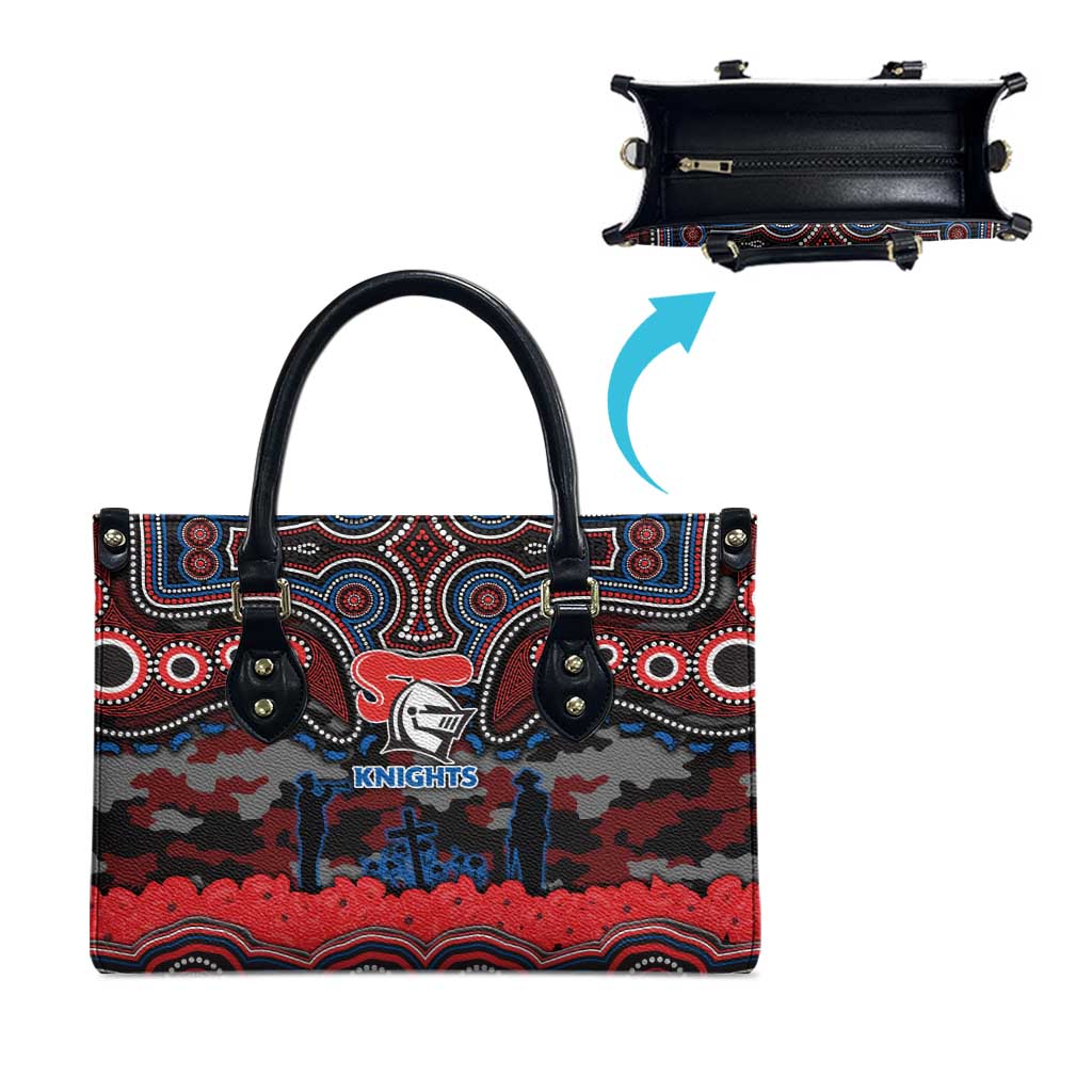 ANZAC Day Newcastle Knights Leather Bag Military Memorial Aboriginal Indigenous Art