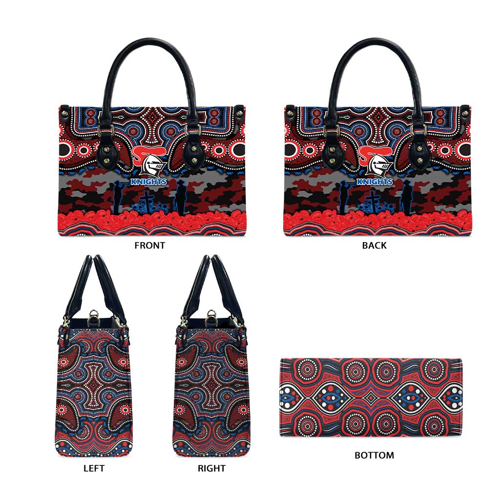 ANZAC Day Newcastle Knights Leather Bag Military Memorial Aboriginal Indigenous Art