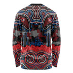 ANZAC Day Newcastle Knights Long Sleeve Shirt Military Memorial Aboriginal Indigenous Art