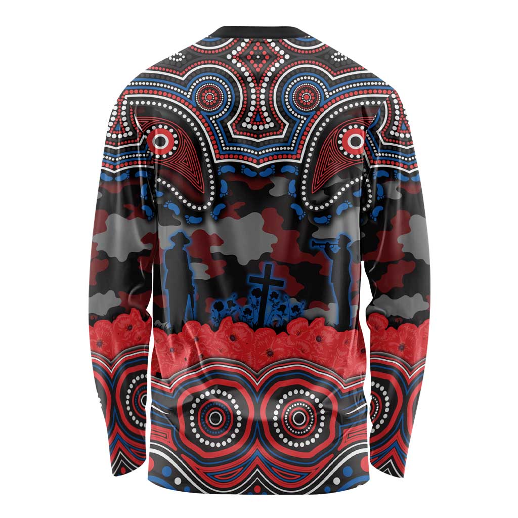 ANZAC Day Newcastle Knights Long Sleeve Shirt Military Memorial Aboriginal Indigenous Art