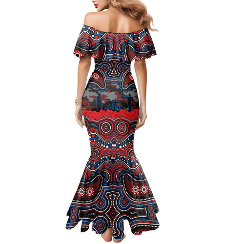 ANZAC Day Newcastle Knights Mermaid Dress Military Memorial Aboriginal Indigenous Art