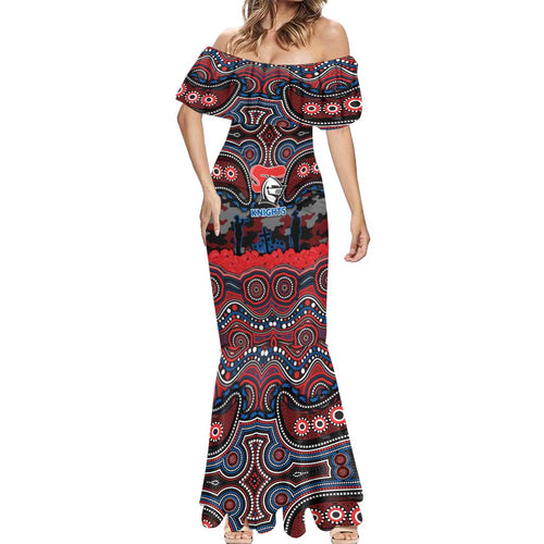 ANZAC Day Newcastle Knights Mermaid Dress Military Memorial Aboriginal Indigenous Art