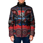ANZAC Day Newcastle Knights Padded Jacket Military Memorial Aboriginal Indigenous Art