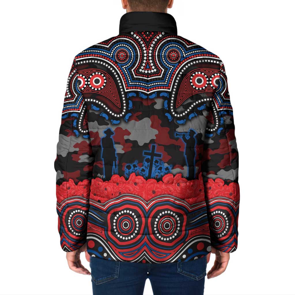 ANZAC Day Newcastle Knights Padded Jacket Military Memorial Aboriginal Indigenous Art