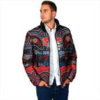 ANZAC Day Newcastle Knights Padded Jacket Military Memorial Aboriginal Indigenous Art