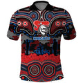 ANZAC Day Newcastle Knights Polo Shirt Military Memorial Aboriginal Indigenous Art