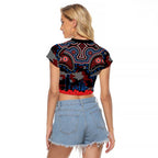 ANZAC Day Newcastle Knights Raglan Cropped T Shirt Military Memorial Aboriginal Indigenous Art