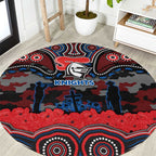 ANZAC Day Newcastle Knights Round Carpet Military Memorial Aboriginal Indigenous Art