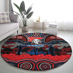 ANZAC Day Newcastle Knights Round Carpet Military Memorial Aboriginal Indigenous Art