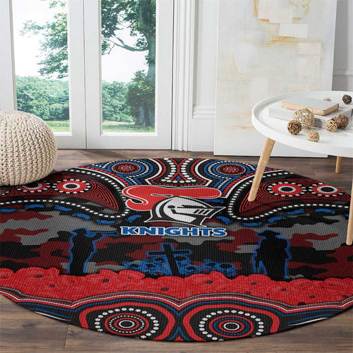 ANZAC Day Newcastle Knights Round Carpet Military Memorial Aboriginal Indigenous Art