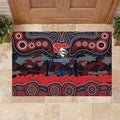 ANZAC Day Newcastle Knights Rubber Doormat Military Memorial Aboriginal Indigenous Art