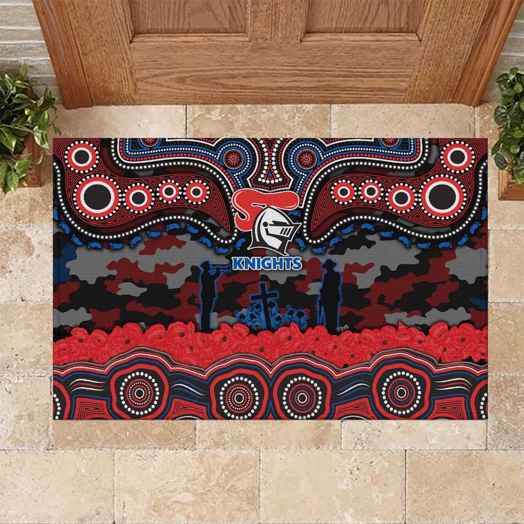 ANZAC Day Newcastle Knights Rubber Doormat Military Memorial Aboriginal Indigenous Art
