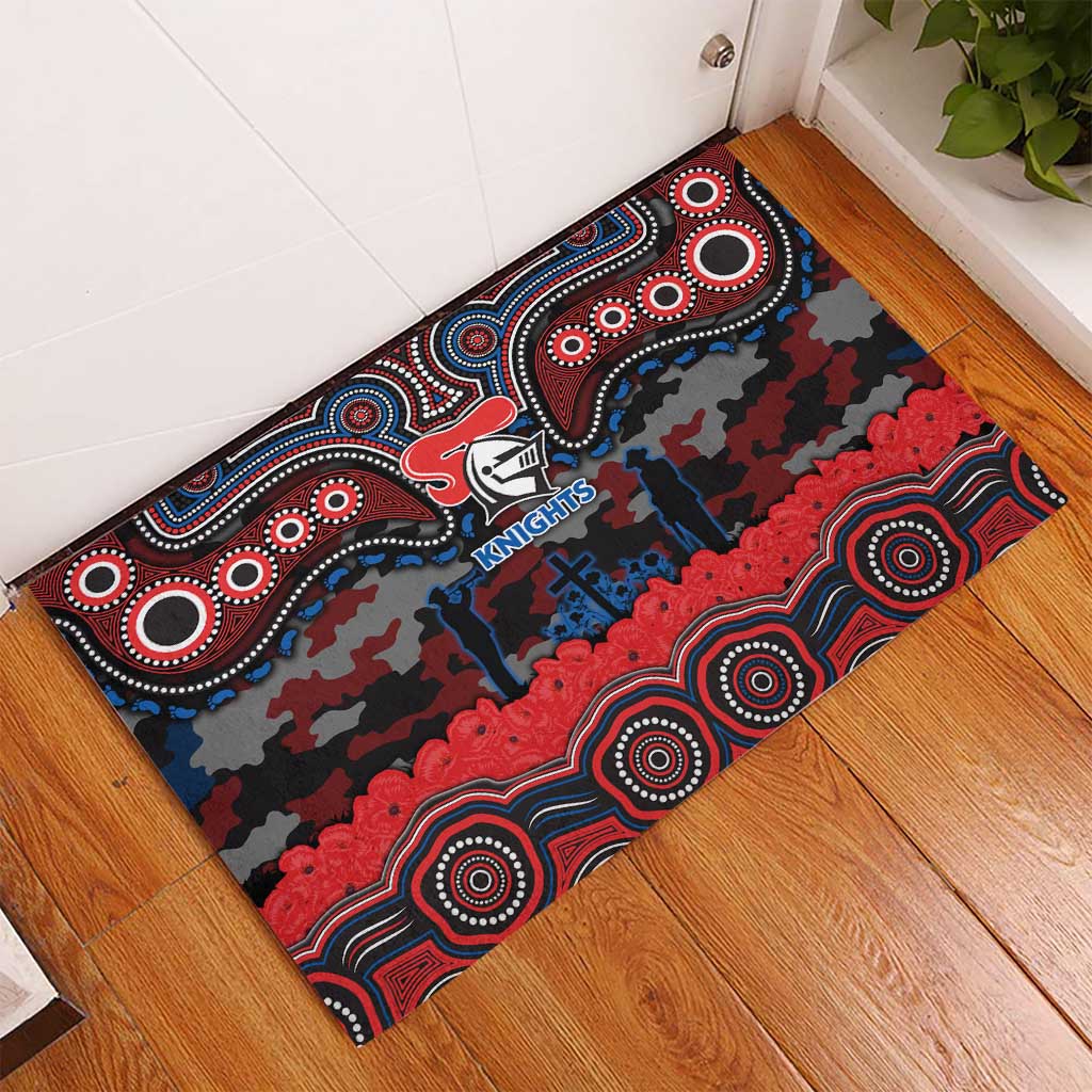 ANZAC Day Newcastle Knights Rubber Doormat Military Memorial Aboriginal Indigenous Art