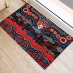 ANZAC Day Newcastle Knights Rubber Doormat Military Memorial Aboriginal Indigenous Art